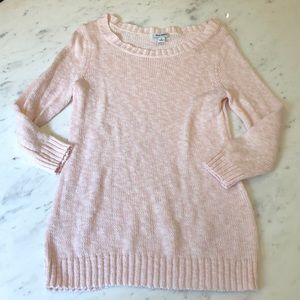 Soft knit pink 3/4 sweater